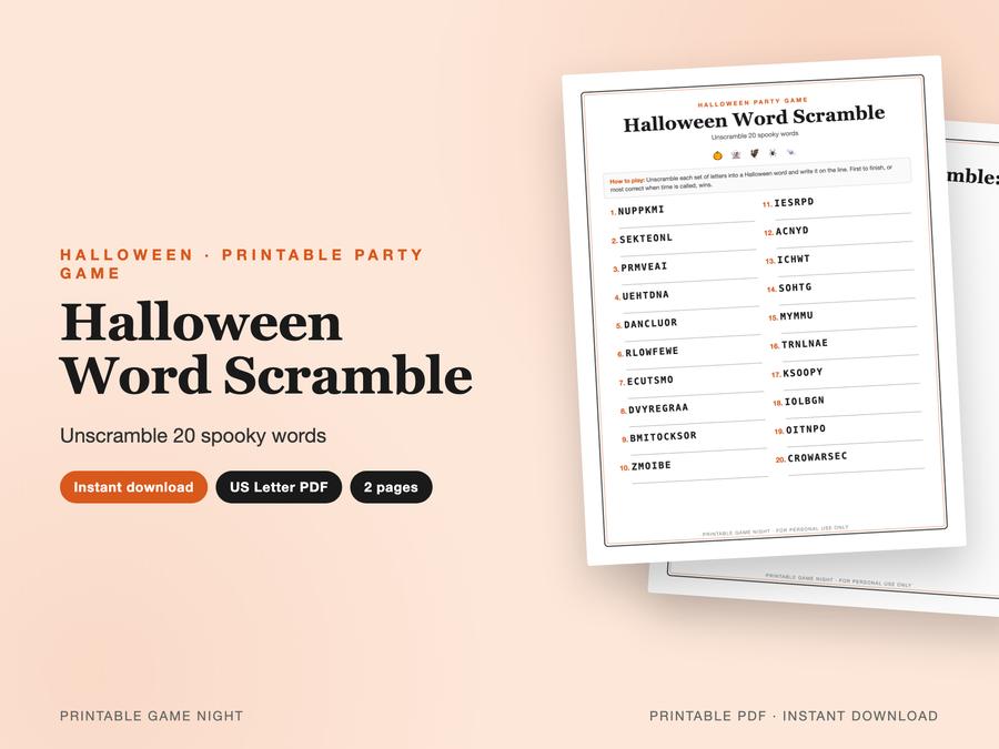Halloween Word Scramble