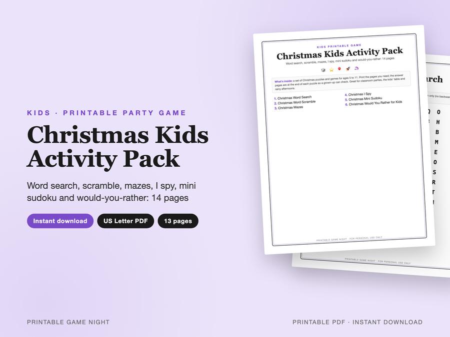 Christmas Kids Activity Pack