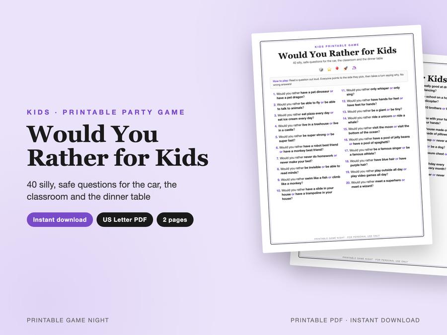 Would You Rather for Kids