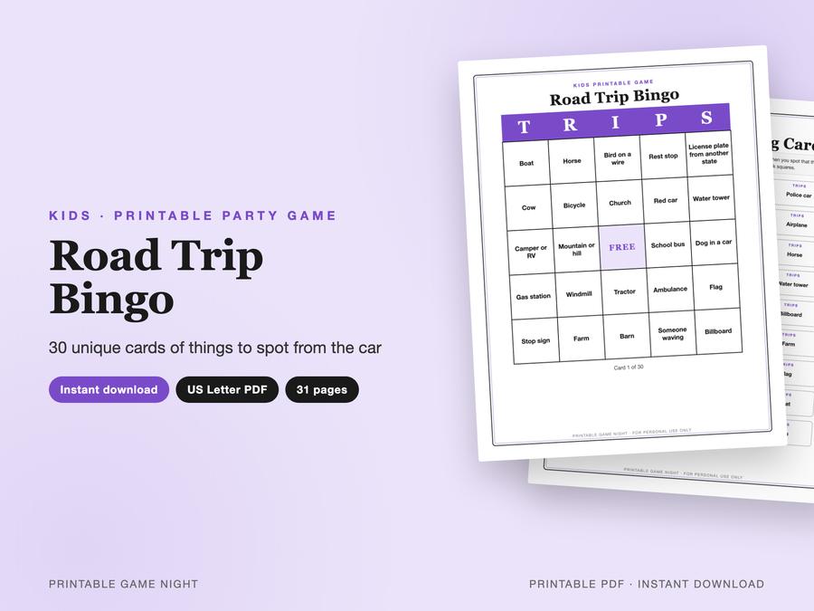 Road Trip Bingo