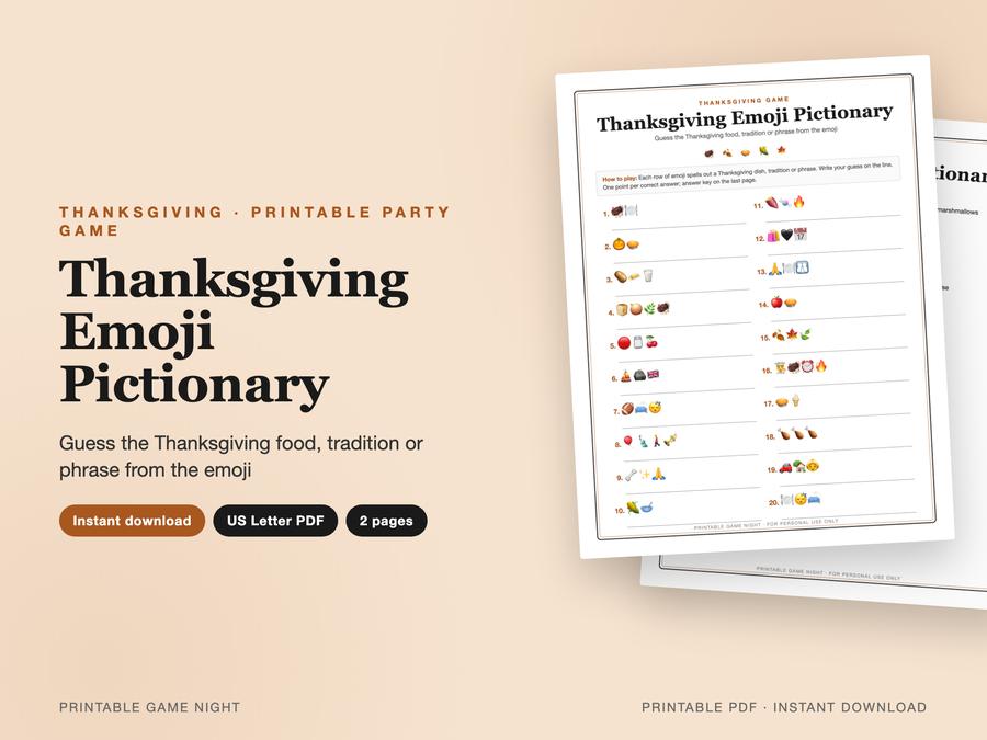 Thanksgiving Emoji Pictionary